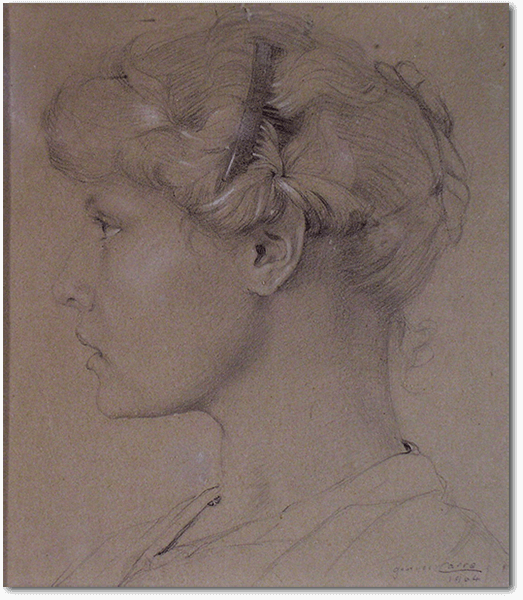 Georges Henri Carré - Profil de la femme de l'artiste