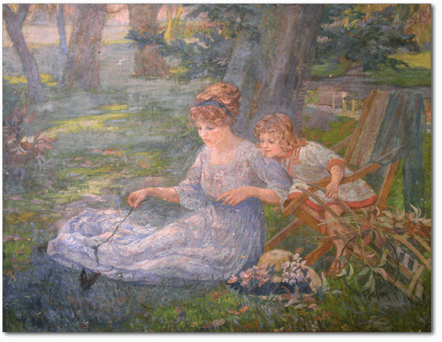 Georges Henri Carré - Femme et fille de l'artiste
