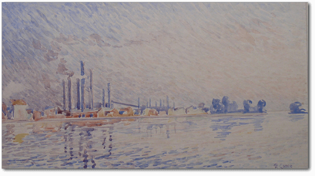 Georges Henri Carré - Usines au bord de la Seine