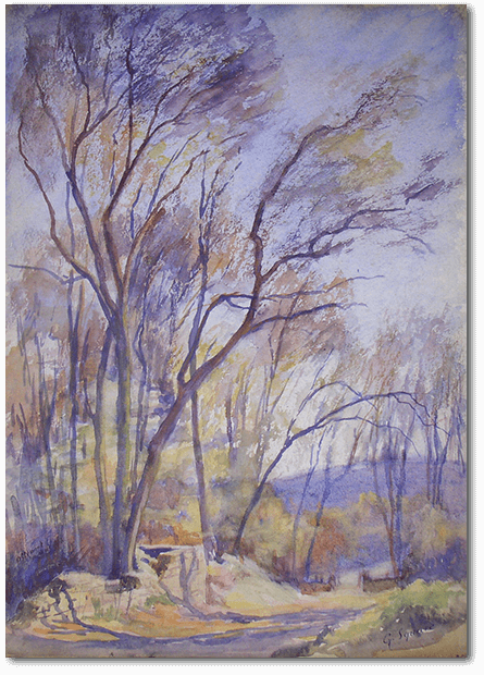 Georges Henri Carré - Chemin sous les arbres à Offremont