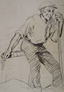 Georges Henri Carré - Homme assis sur la barrière