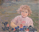 Georges Henri Carré - Petite fille aux fleurs