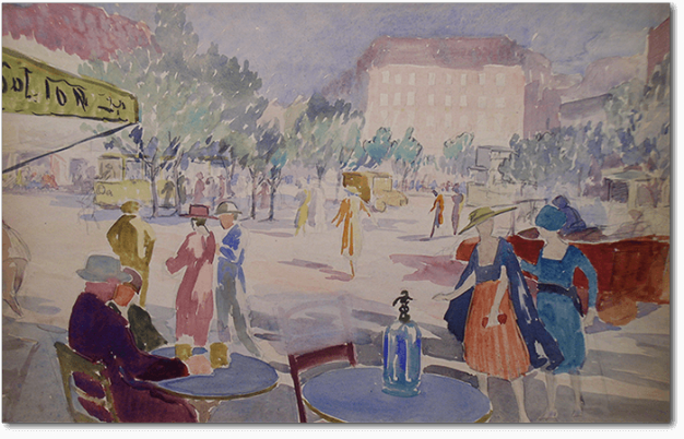 Georges Henri Carré - Terrasse d'un café