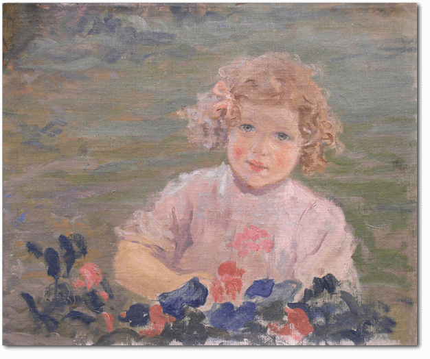 Georges Henri Carré - Petite fille aux fleurs