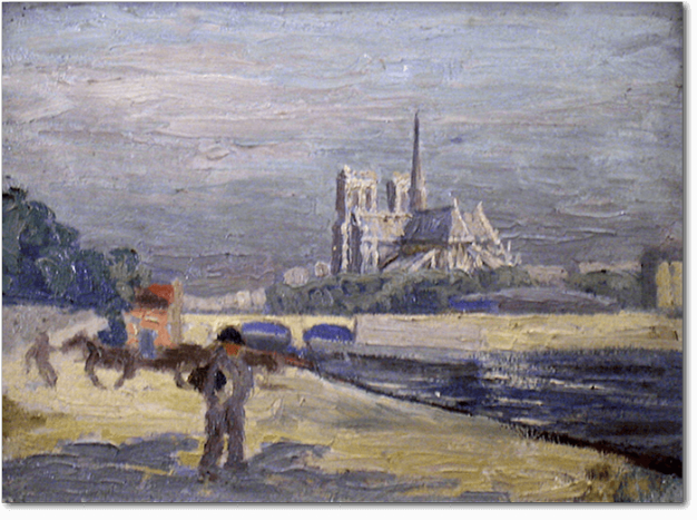 Georges Henri Carré - Quai avec Notre Dame